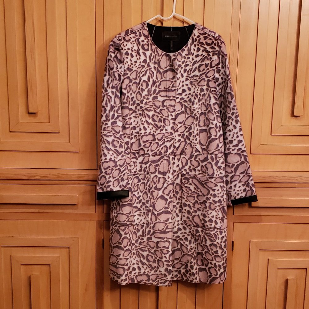 BCBG Maxazria Leopard print trench coat